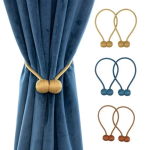 2 Pcs Set Magnetic Pearl Ball Tiebacks Accesorios Cortinas Holdbacks Buckle Accessory Curtain Hook Holder