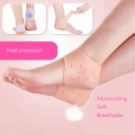 Anti Heel Silicone Heel Anti Crack Vented Moisturizing Silicone Heel Socks for Swelling, Pain Relief, Foot Care Ankle Support Pad (Skin Color) Silicon Heel Pad For Men & Women